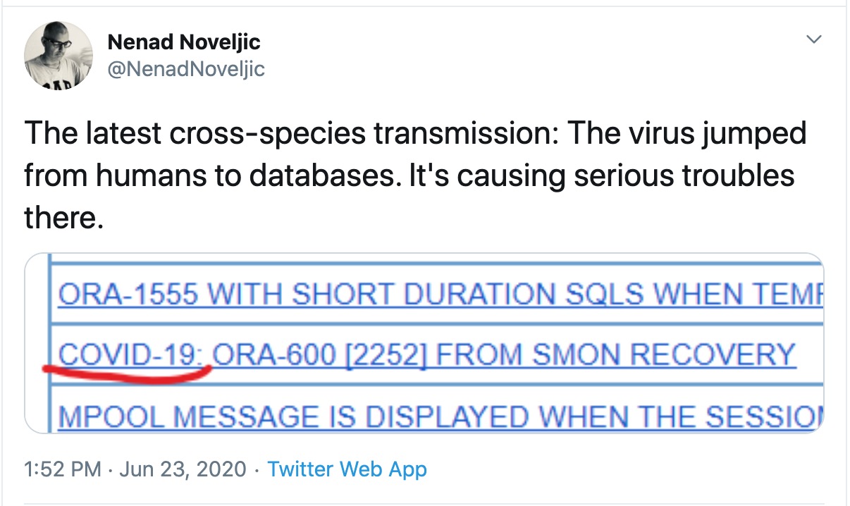 Covid 19 In Oracle Ora 600 2252 来自数据库内部的传染性 墨天轮