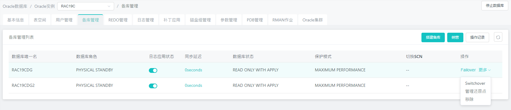 zCloud数据库云管平台的dbPaaS能力高可用管理-查看备库